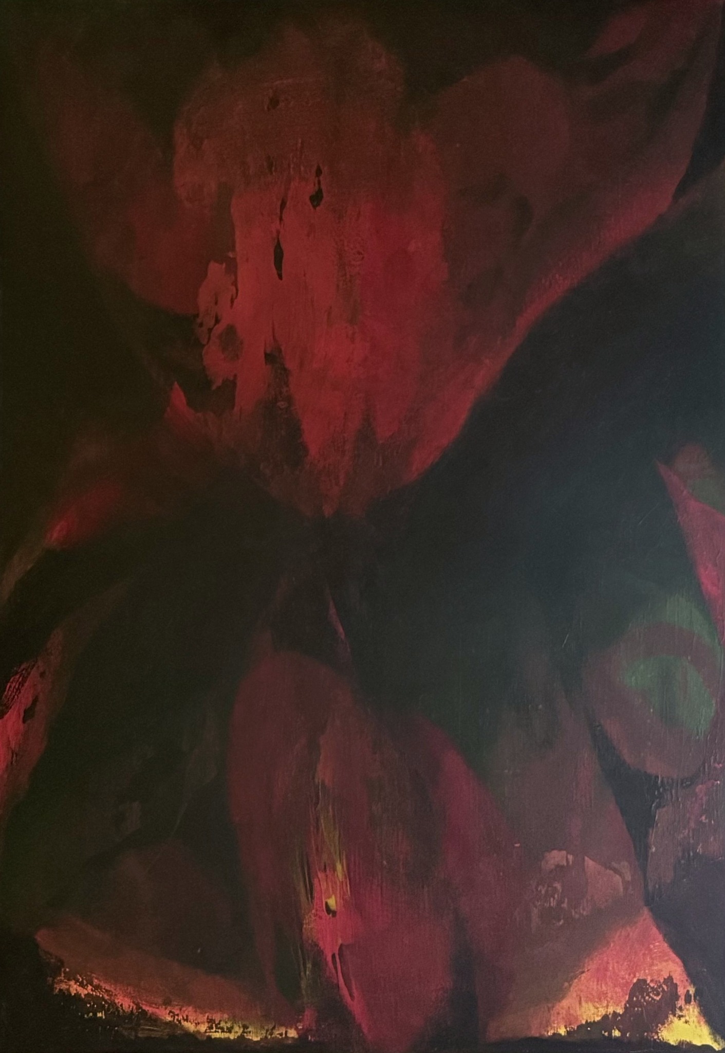 Desire of Smoldering Boundless Night, 2018, original acrylic painting by Uroš Paternu